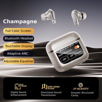 V8 Wireless Earbuds Bluetooth 5.3 Adaptive Active Noise Cancellation 40H Playtime IPX4 Waterproof Touch Controls