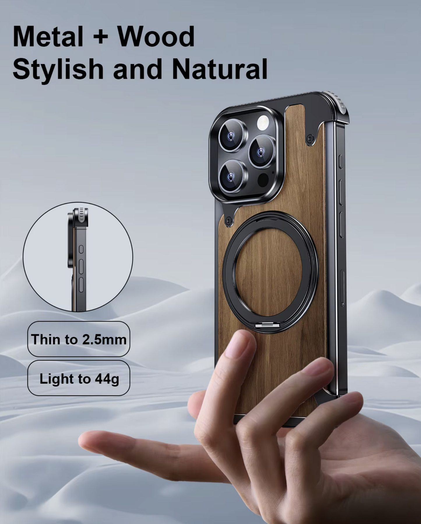 iPhone Luxury Wooden Metal Case